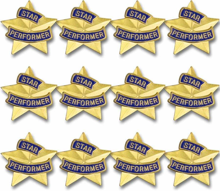 Amazon Shop Awards And Gifts 7/8 Inch Star Performer Ribbon Lapel Pin Best