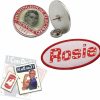 RosieCentral Rosie The Riveter Favorites — 3 Item Set With Historically Accurate Enamel Employment Pin, Employment Name Patch, And 3 Patriotic Rosie Tattoos New