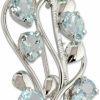 NOVICA Novica Artisan Handmade Blue Topaz Floral Brooch Pin Fair Trade .925 Sterling Silver India Birthstone 'Sky Bouquet' Best