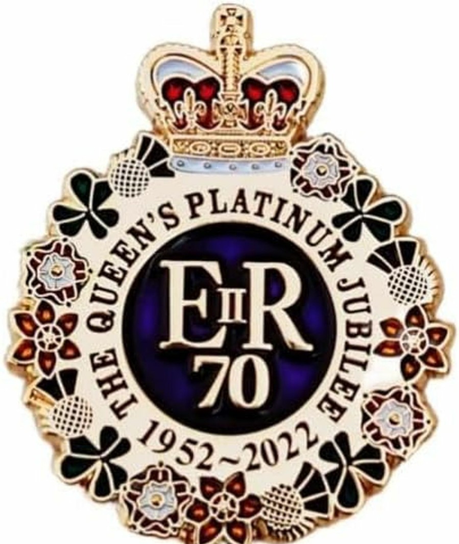 Levviye 70Th Queens Platinum Jubilee Enamel Pin Badge Brooch Gift Souvenirs Elizabeth Ii Colorful Design Memorabilia New