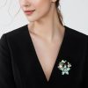 GKDFK Gkdfk Floral Bouquet Series Brooch Pins For Women Wedding Fashion Gifts Crystal Large Flower Brooches For Dress Sweater Scarf Coat Costume Decoration Wholesale