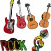 DAGORD 6 Pieces Music Enamel Pins Set Musical Instruments Brooches Cute Cartoon Alloy Brooch Electric Guitar Violin Notes Rock Badge School Performance Gift For Backpack Clothes Hat Clearance