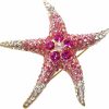 Navachi Navachi 18K Gold Plated Multi-Color Crystal Big Sea Star Starfish Brooch Pin Clearance