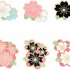 XKYDYF 6 Styles Cherry Blossoms Enamel Pins Japanese Flower Design Brooch Sweet Pink Flower Brooch Lapel Pin For Girls Women Clothes Bags Wholesale