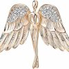 OKA JEWELRY Okajewelry Guardian Angel Brooch Jewel Bouquet Crystal Pin Gold Tone - Valentine'S Day Gift Best