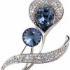 Richapex Richapex Elegant Blue Crystal Brooch Pin,Cubic Zirconia Fashion Crystal Jewelry Women'S Brooch Pin Hot