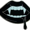 QUREZA Vampire Fangs Black Lips Enamel Brooch Pin Backpack Hat Bag Collar Lapel Pins Badges Women Men'S Gothic Hip-Hop Jewelry Halloween Accessories Best