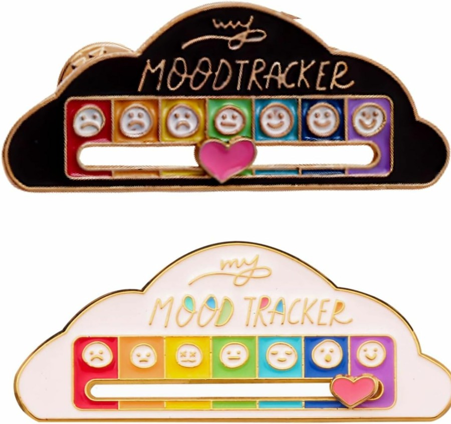 COLORFUL BLING 2-4 Pcs My Social Battery Slider Pins Mood Expressing Pin For Introverts Fun Interactive Enamel Emotional Pins Perfect For 7 Days A Week Accessories Gifts New