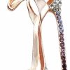 Reizteko Reizteko Crystal High Heels Shoes Brooch Pins Jewelry Gift For Women Men (Gold-Toned White) Best