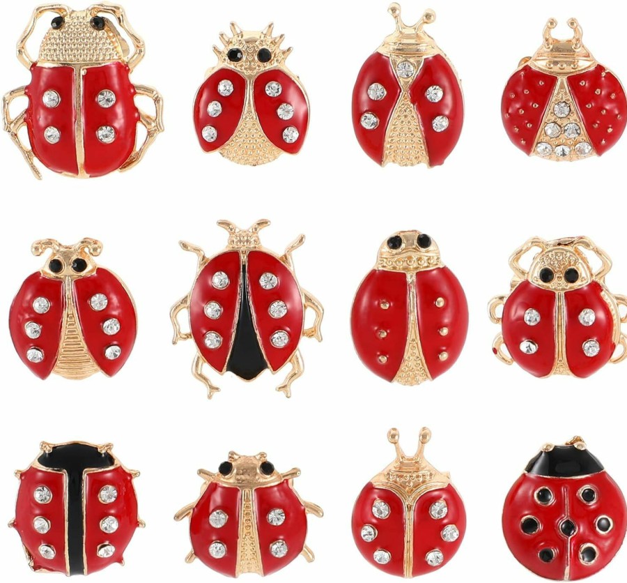 Abaodam Abaodam 24Pcs Of One Set Cartoon Brooch Delicate Insect Brooch Ladybug Animal Corsage Cartoon Clothes Pin For Woman Girl Lady Clearance