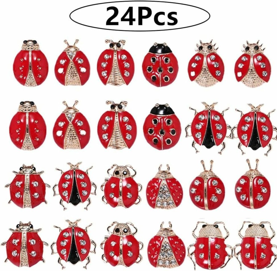 Abaodam Abaodam 24Pcs Of One Set Cartoon Brooch Delicate Insect Brooch Ladybug Animal Corsage Cartoon Clothes Pin For Woman Girl Lady Clearance