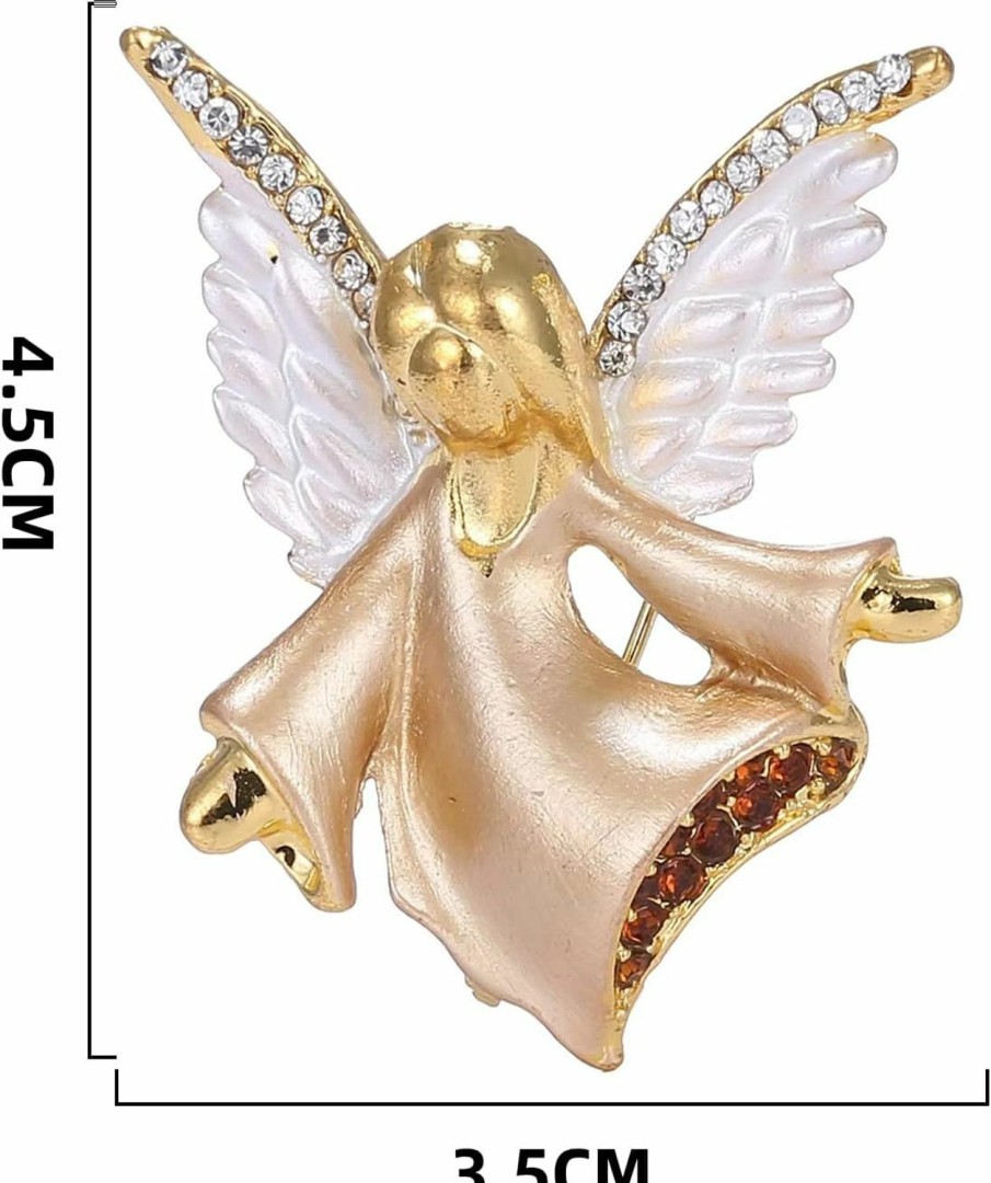 Generic Golden Strawberry 8 Pcs Crystal Enamel Women Crystal Angel Brooch Pin Lapel Pins ( 4 Colors) Hot