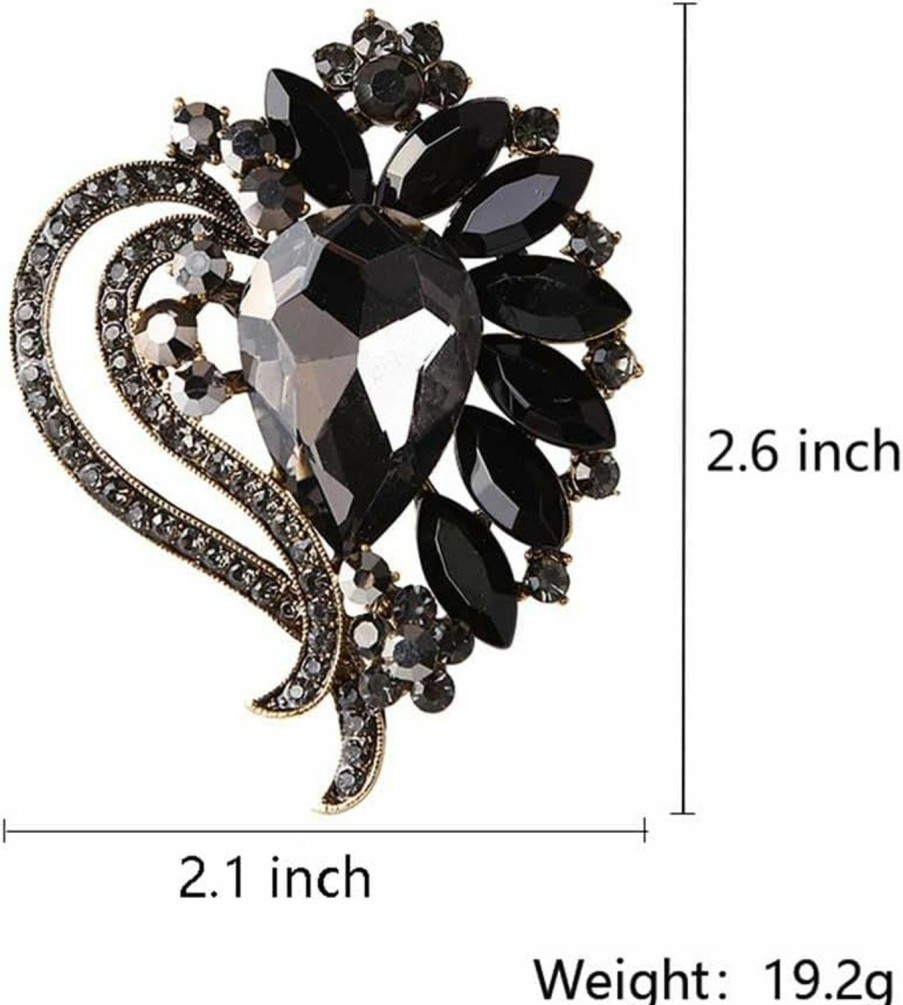 Ezing Ezing 4Pcs Leaf Brooches For Wedding Big Crystal Flower Rhinestone Bouquet Accessories New