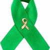 Fundraising For A Cause Green Ribbon Awareness Pins - Wholesale Pack Pins For Cerebral Palsy, Glaucoma, Mental Health, Bipolar Disorder, Organ Donation, Liver Cancer- Perfect For Gift-Giving And Fundraising New