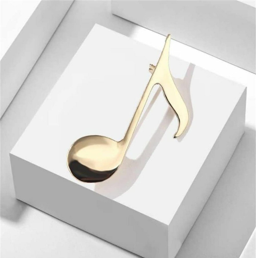 GUMEGE Music Note Brooch Pin Gold Color Note Brooch Enamel Pin Guitar Violin Musical Note Brooch Pin For Women Decoration Scarf Hat Shaw Wholesale